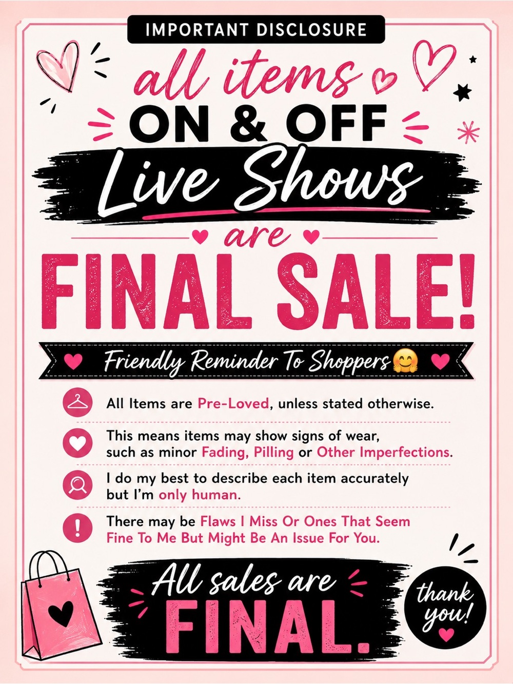⛔️ ⚠️ Final Sale 💞